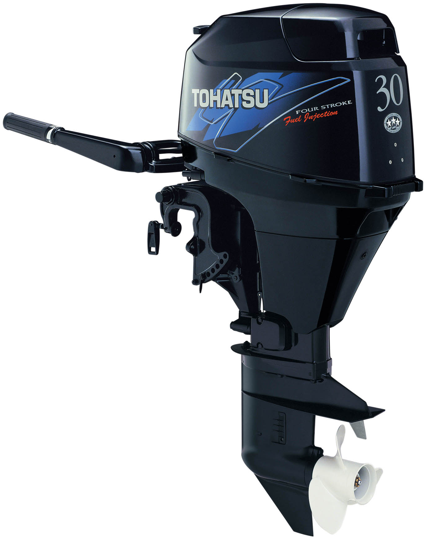 Tohatsu 30hp Outboard, Tohatsu MFS30 EPT, Power Tilt, Electric Start, Remote.