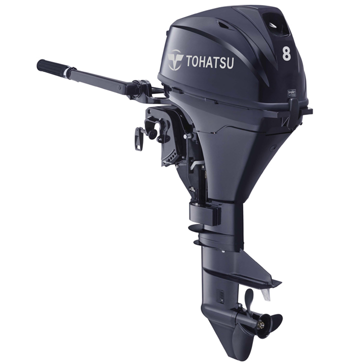 Tohatsu Outboard MFS8 S, Short Shaft, Recoil Start, Tiller Handle